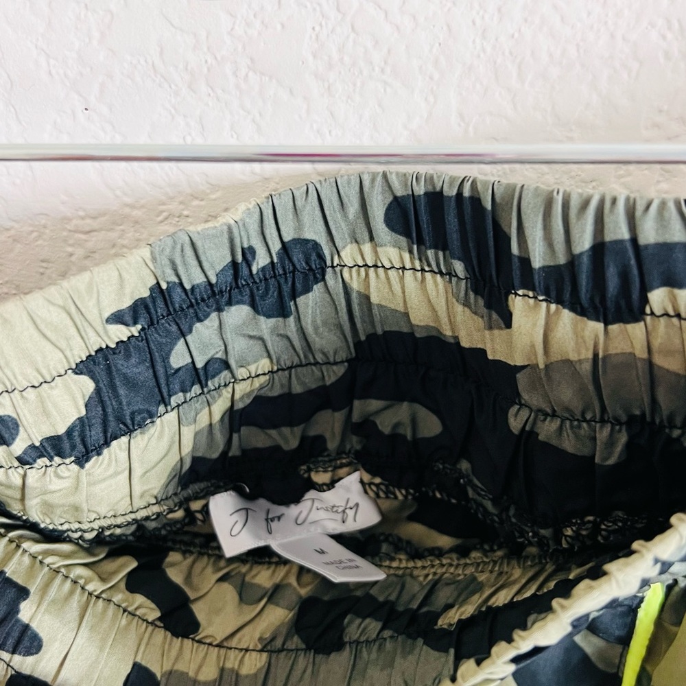 Neon Green & Camouflage Drawstring Joggers - Picture 16 of 16
